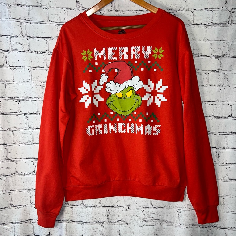 Grinch NWT Women's Merry‎ Grinchmas Graphic Crewneck Sweatshirt Size Medium